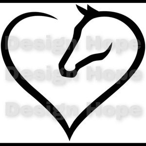 Equine heart 4” vinyl decal